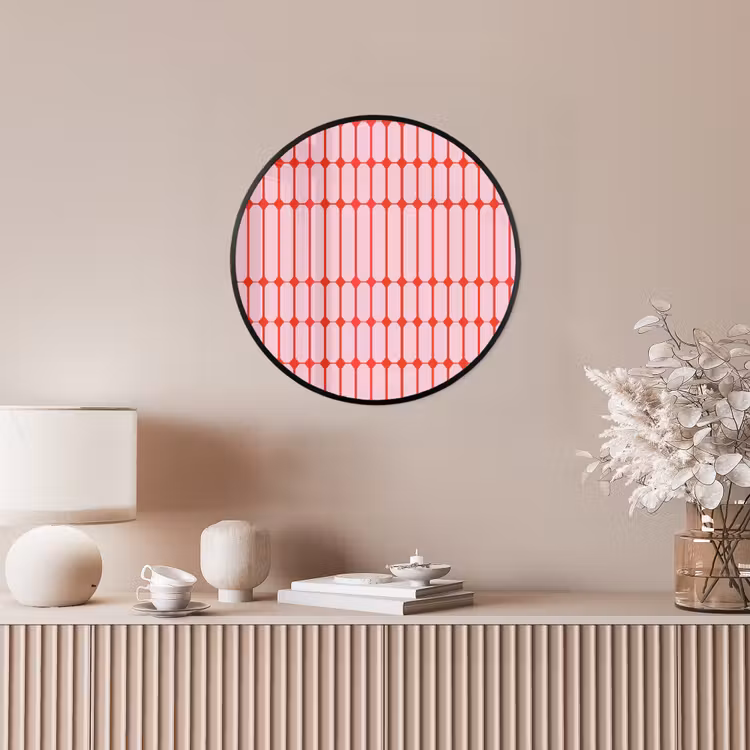 Geometrisch - Minimalistisch - Rood - Roze Fotolijst rond zonder passe partout klein 856 -sfeer3