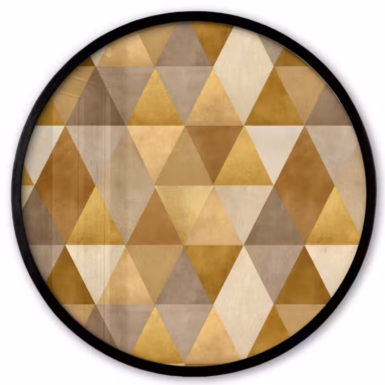 Geometrisch - Driehoek - Goud Fotolijst rond zonder passe partout klein 856 -3d