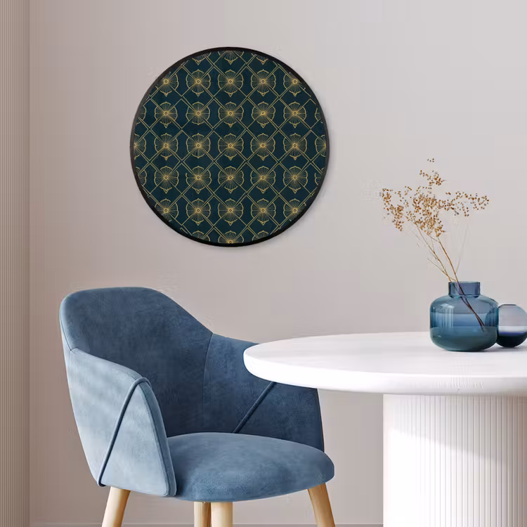 Geometrisch - Elegant - Groen Fotolijst rond zonder passe partout klein 856 -sfeer2