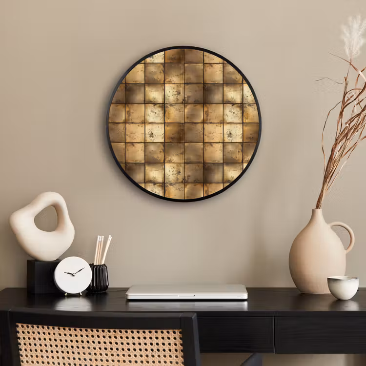 Geometrisch - Tegels - Goud Fotolijst rond zonder passe partout klein 856 -sfeer1