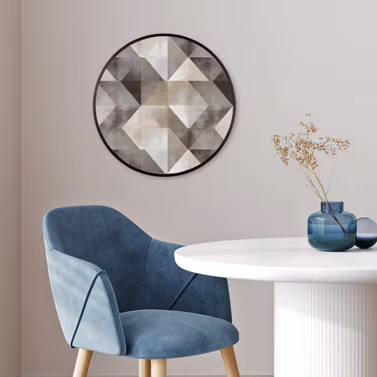 Geometrisch - Motief - Aardetinten Fotolijst rond zonder passe partout klein 856 -sfeer2