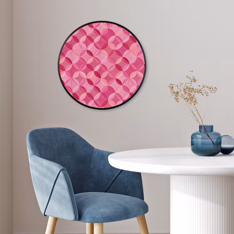Geometrisch - Mozaïek - Modern - Roze Fotolijst rond zonder passe partout klein 856 -sfeer2