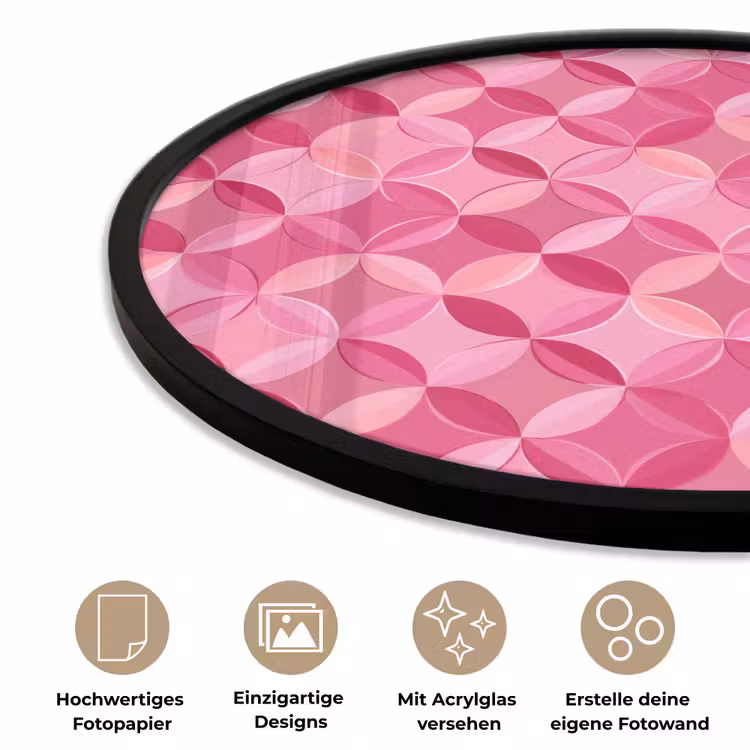 Geometrisch - Mozaïek - Modern - Roze Fotolijst rond zonder passe partout klein 856 -closeup_DE