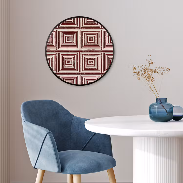 Geometrisch - Patroon - Rood Fotolijst rond zonder passe partout klein 856 -sfeer2