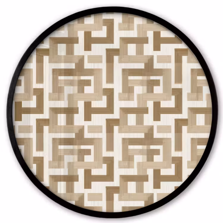 Geometrisch - Retro - Bruin Fotolijst rond zonder passe partout klein 856 -3d