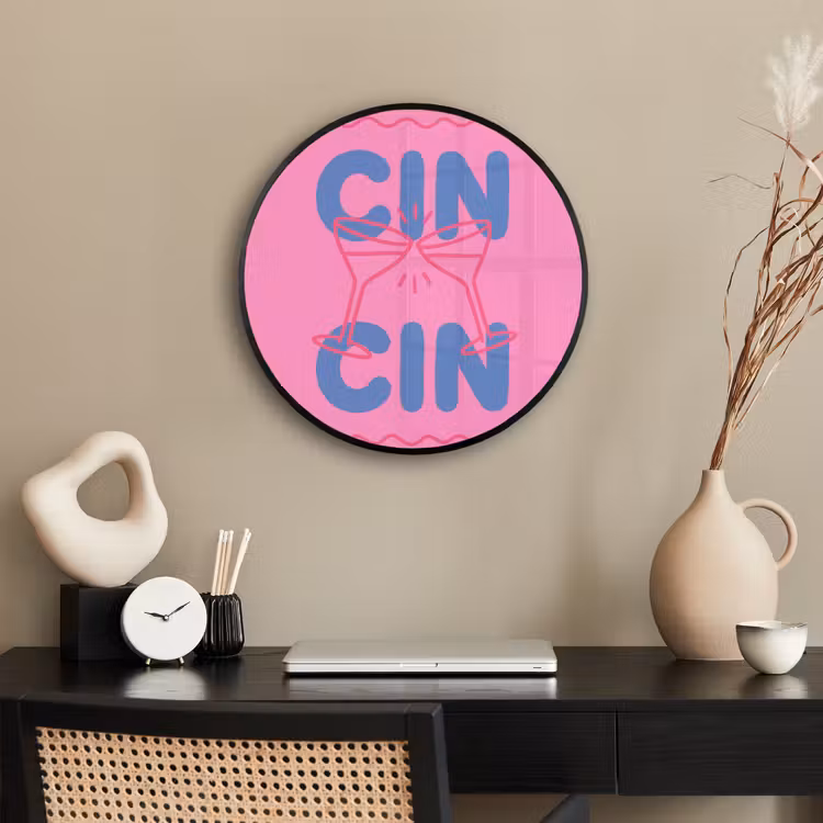 Drank - Glazen - Proost - Modern - Roze Fotolijst rond zonder passe partout klein -sfeer1