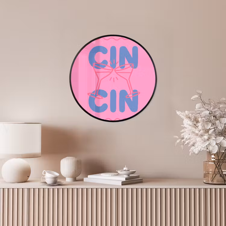 Drank - Glazen - Proost - Modern - Roze Fotolijst rond zonder passe partout klein -sfeer3