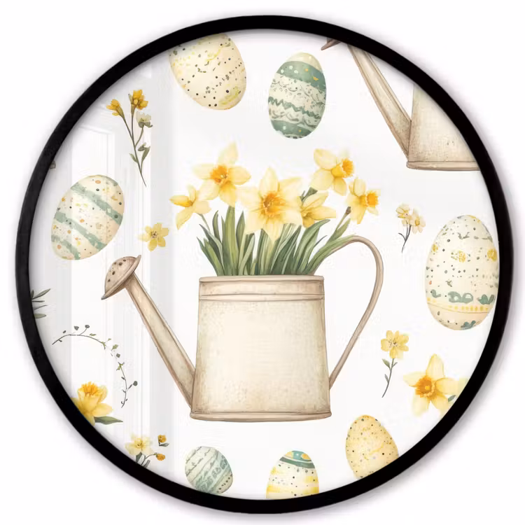 Gieter - Bloemen - Eieren Fotolijst rond zonder passe partout klein -3d