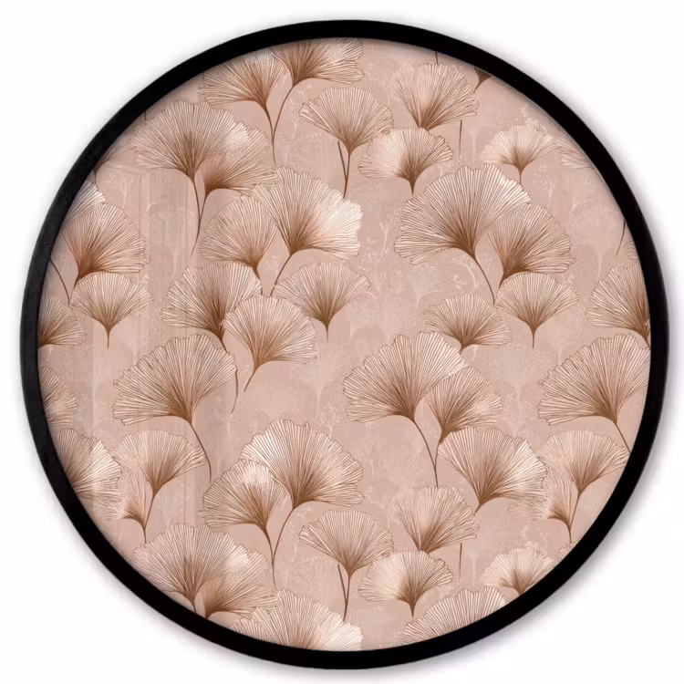 Ginkgo - Patroon - Roze Fotolijst rond zonder passe partout klein 856 -3d