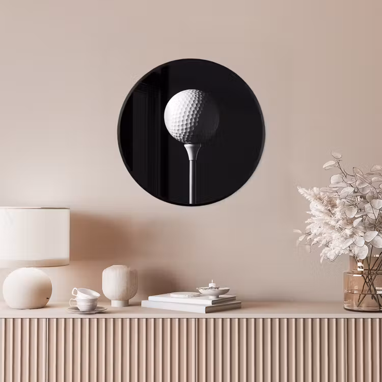 Golfbal - Minimalistisch - Wit Fotolijst rond zonder passe partout klein -sfeer3