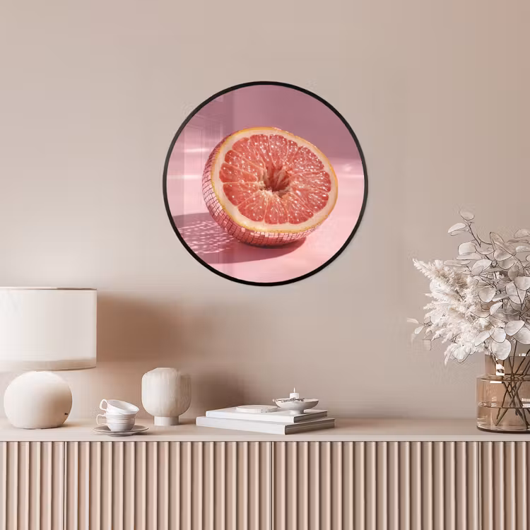 Grapefruit - Roze - Disco - Shiny Fotolijst rond zonder passe partout klein -sfeer3