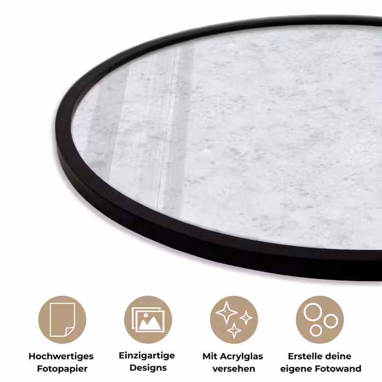 Grijs - Terrazzo-effect - Beton Fotolijst rond zonder passe partout klein 856 -closeup_DE