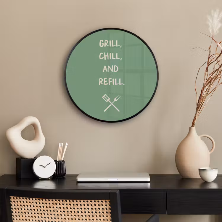 Grill - Groen - Zomer - Quote Fotolijst rond zonder passe partout klein -sfeer1