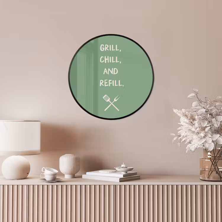 Grill - Groen - Zomer - Quote Fotolijst rond zonder passe partout klein -sfeer3