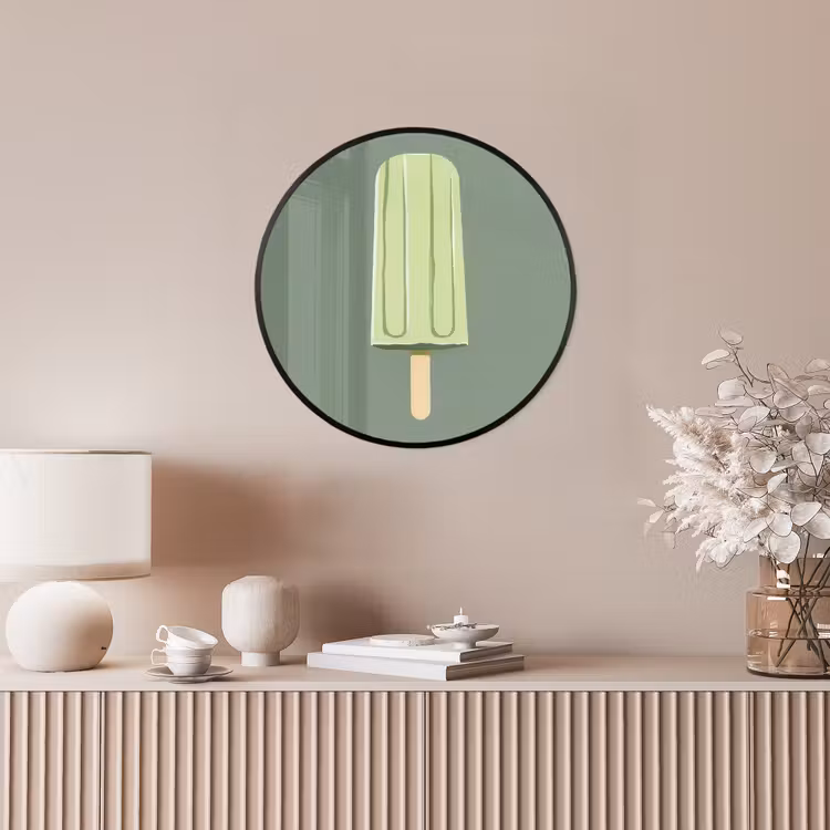 Groen - Waterijsje - Stokje - Illustratie Fotolijst rond zonder passe partout klein -sfeer3