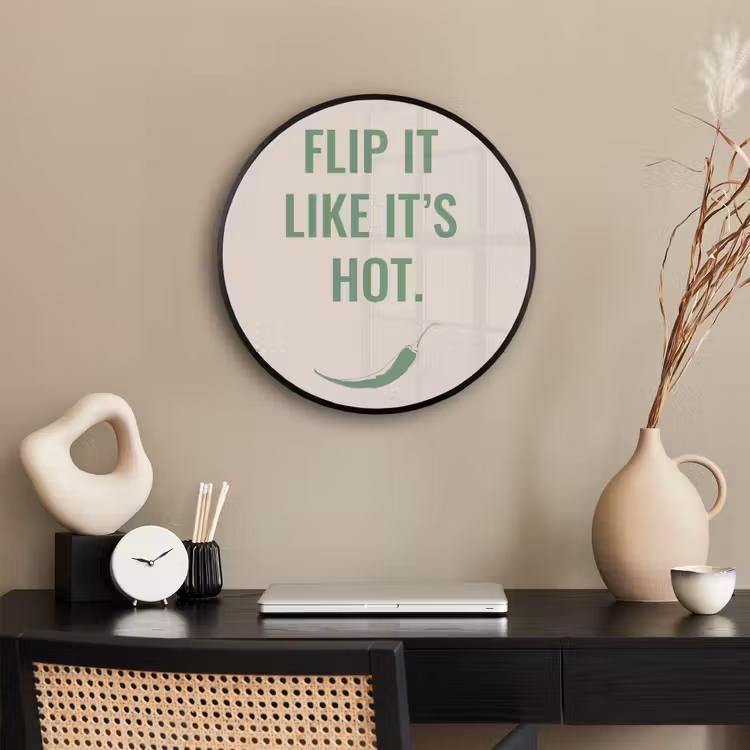 Groen - Quote - Zomer - Chilipeper Fotolijst rond zonder passe partout klein -sfeer1