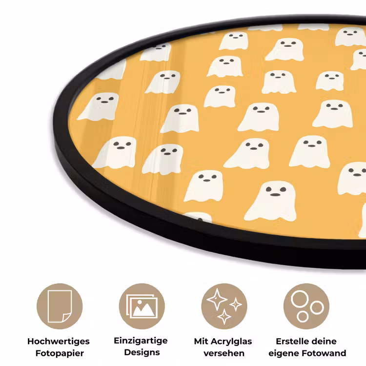 Halloween - Spookjes - Oker Fotolijst rond zonder passe partout klein 856 -closeup_DE