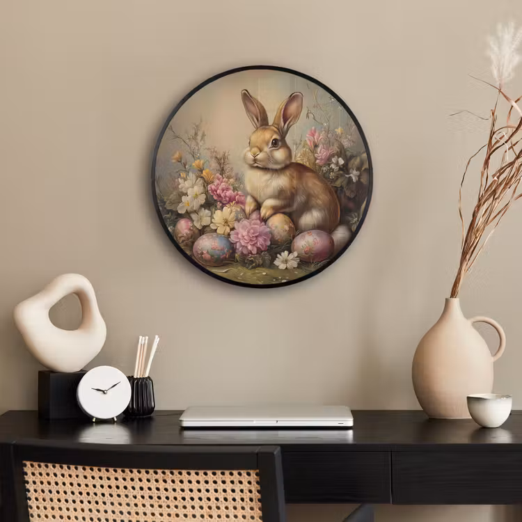 Haas - Stilleven - Bloemen Fotolijst rond zonder passe partout klein -sfeer1