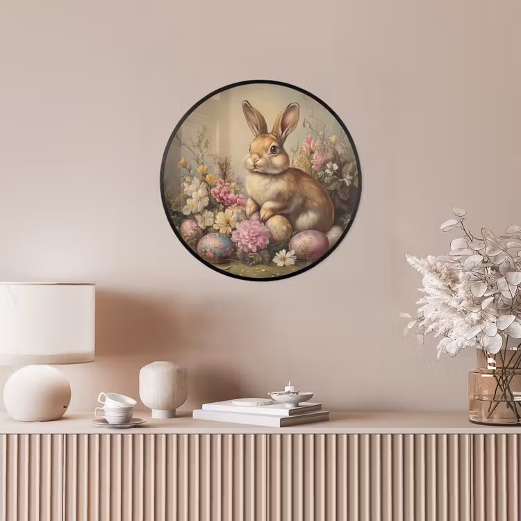 Haas - Stilleven - Bloemen Fotolijst rond zonder passe partout klein -sfeer3