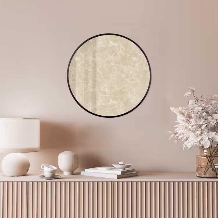 Lichtbeige - Marmer - Diffusie adering Fotolijst rond zonder passe partout klein 856 -sfeer3
