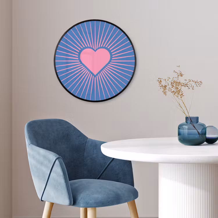 Hart - Stralen - Liefde - Modern - Roze Fotolijst rond zonder passe partout klein -sfeer2