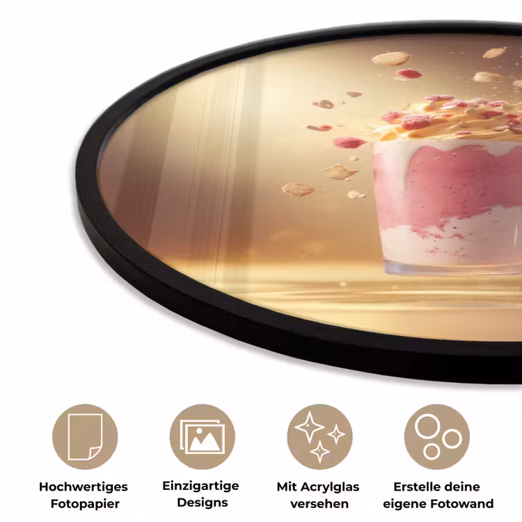 Framboos - Smoothie - Drinken - Roze Fotolijst rond zonder passe partout klein -closeup_DE