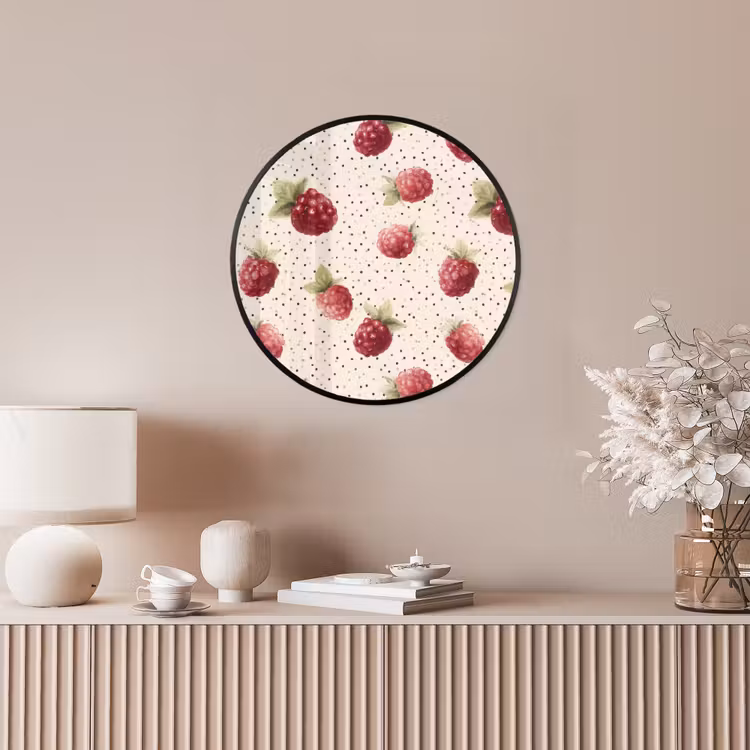 Framboos - Stippen - Rood Fotolijst rond zonder passe partout klein 856 -sfeer3