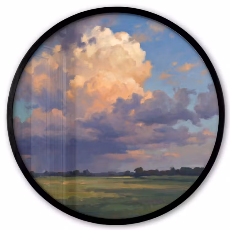 Lucht - Wolken - Landschap - Modern - Oranje Fotolijst rond zonder passe partout klein -3d