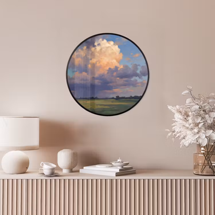 Lucht - Wolken - Landschap - Modern - Oranje Fotolijst rond zonder passe partout klein -sfeer3