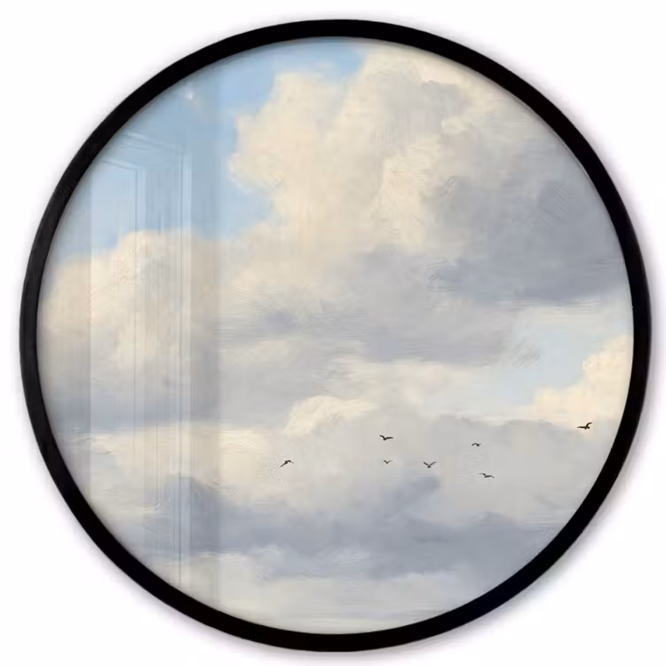 Lucht - Wolken - Natuur - Klassiek - Blauw Fotolijst rond zonder passe partout klein -3d