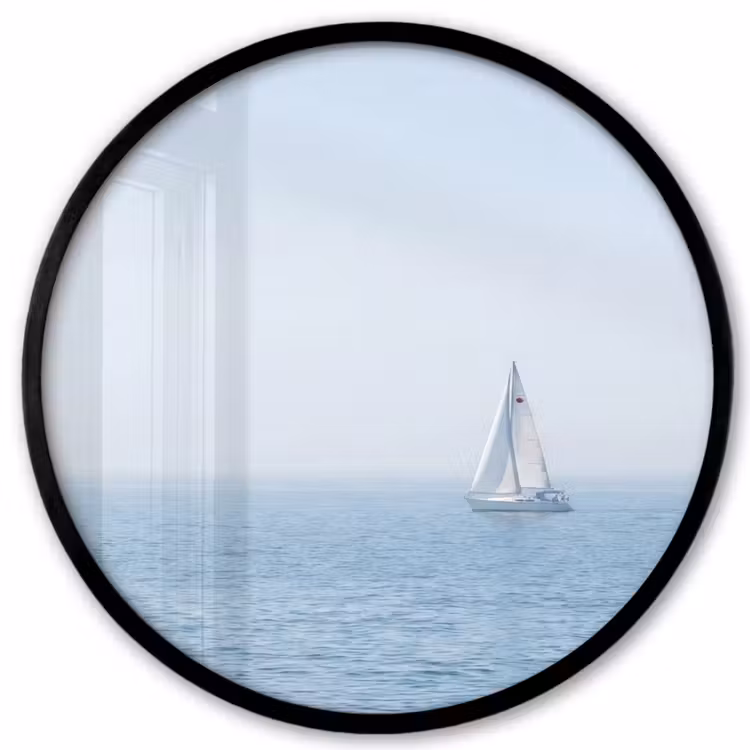 Horizon - Zeilboot - Zee Fotolijst rond zonder passe partout klein -3d
