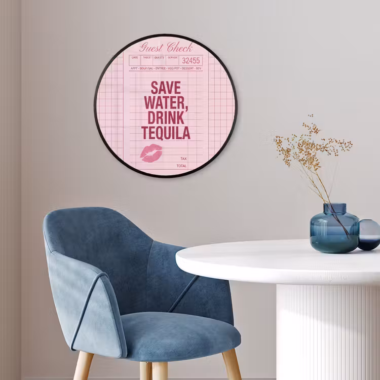 Humor - Drank - Tekst - Roze Fotolijst rond zonder passe partout klein -sfeer2
