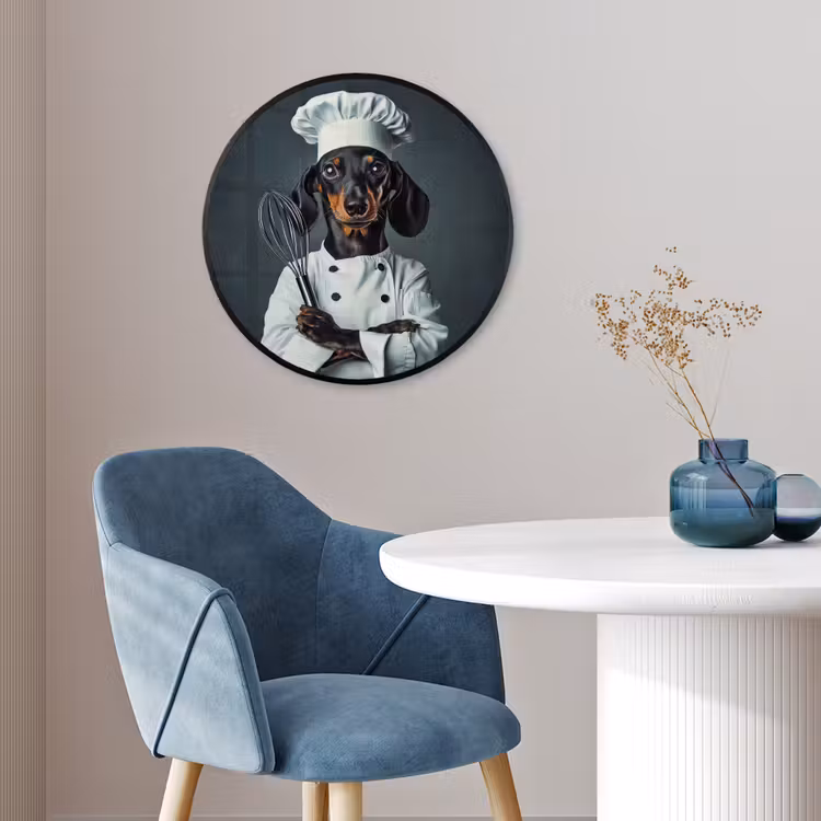 Hond - Garde - Kok Fotolijst rond zonder passe partout klein -sfeer2