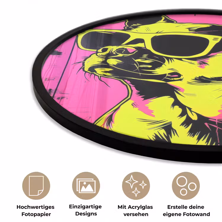 Hond - Zonnebril - Roze - Art Fotolijst rond zonder passe partout klein -closeup_DE