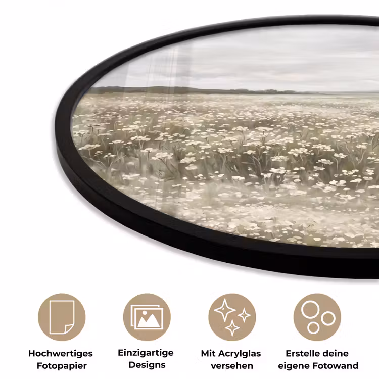 Illustratie - Landschap - Wit Fotolijst rond zonder passe partout klein -closeup_DE