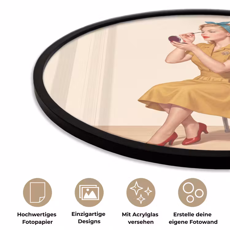 Illustratie - Mascara - Vrouw - Geel Fotolijst rond zonder passe partout klein -closeup_DE