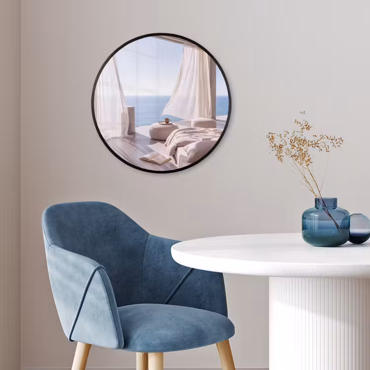 Interieur - Zeezicht - Modern - Rust - Beige Fotolijst rond zonder passe partout klein -sfeer2