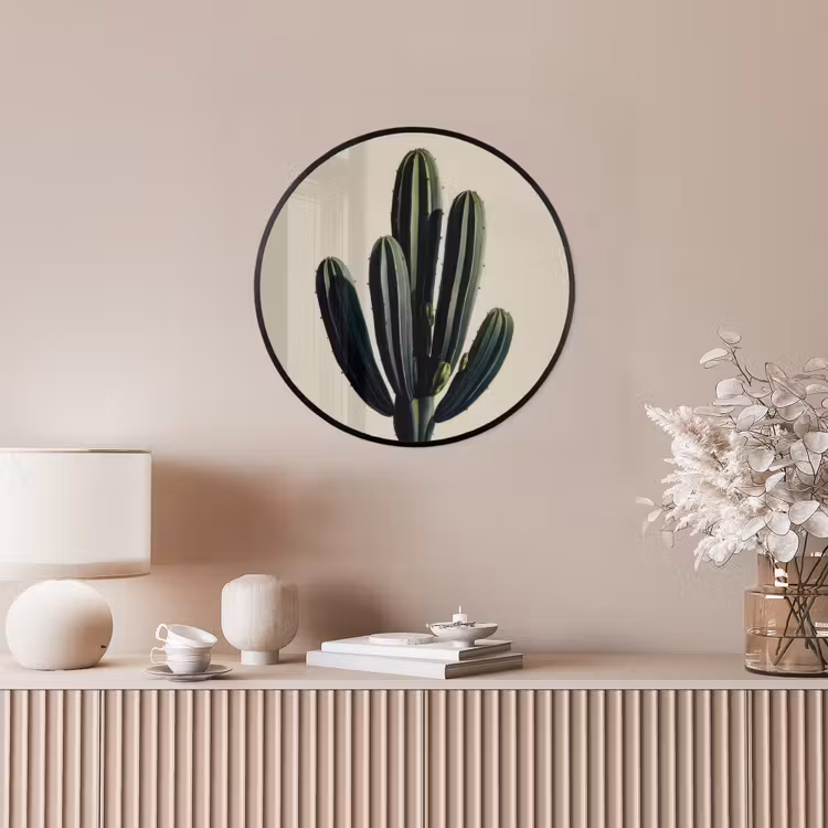 Cactus - Subtiel - Groen Fotolijst rond zonder passe partout klein -sfeer3