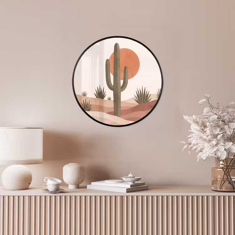 Cactus - Duinen - Modern - Landschap - Groen Fotolijst rond zonder passe partout klein -sfeer3