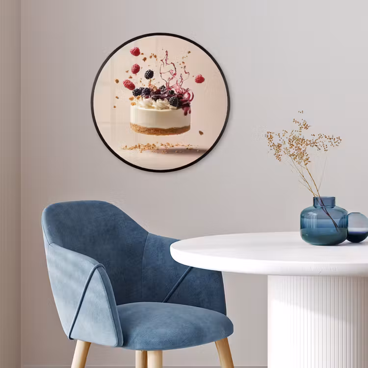 Cheesecake - Eten - Roze - Taart Fotolijst rond zonder passe partout klein -sfeer2