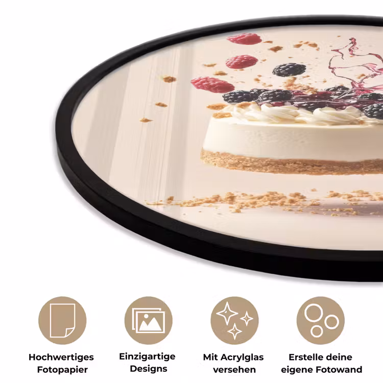 Cheesecake - Eten - Roze - Taart Fotolijst rond zonder passe partout klein -closeup_DE
