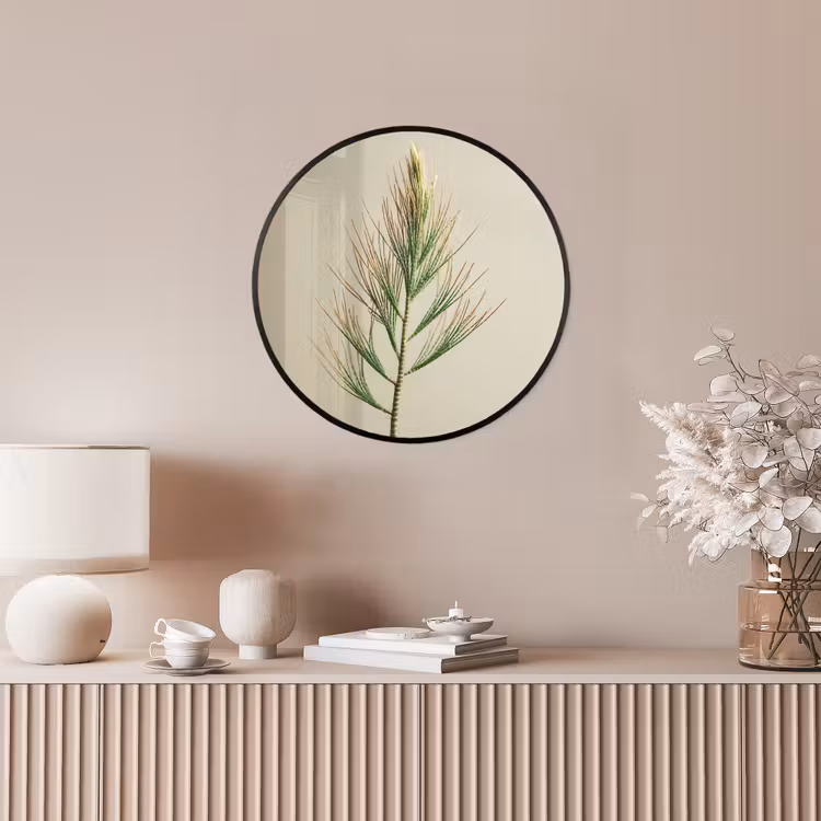 Dennentak - Naaldvormige bladeren - Lichtgroen Fotolijst rond zonder passe partout klein -sfeer3