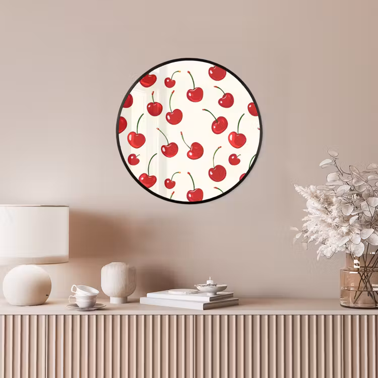 Kersen - Minimalistisch - Rood Fotolijst rond zonder passe partout klein 856 -sfeer3