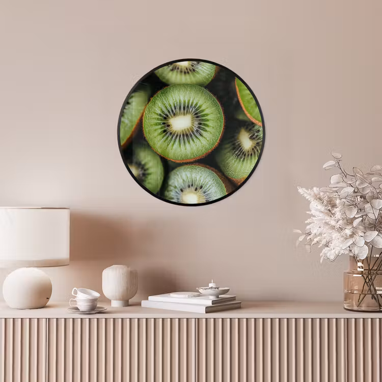 Kiwi - Fruit - Groen Fotolijst rond zonder passe partout klein -sfeer3