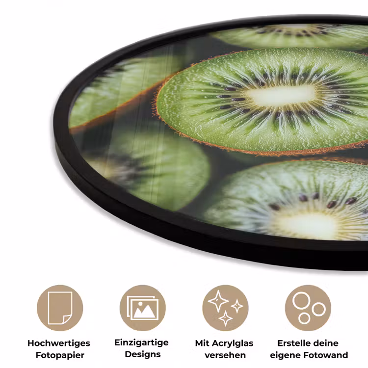 Kiwi - Fruit - Groen Fotolijst rond zonder passe partout klein -closeup_DE