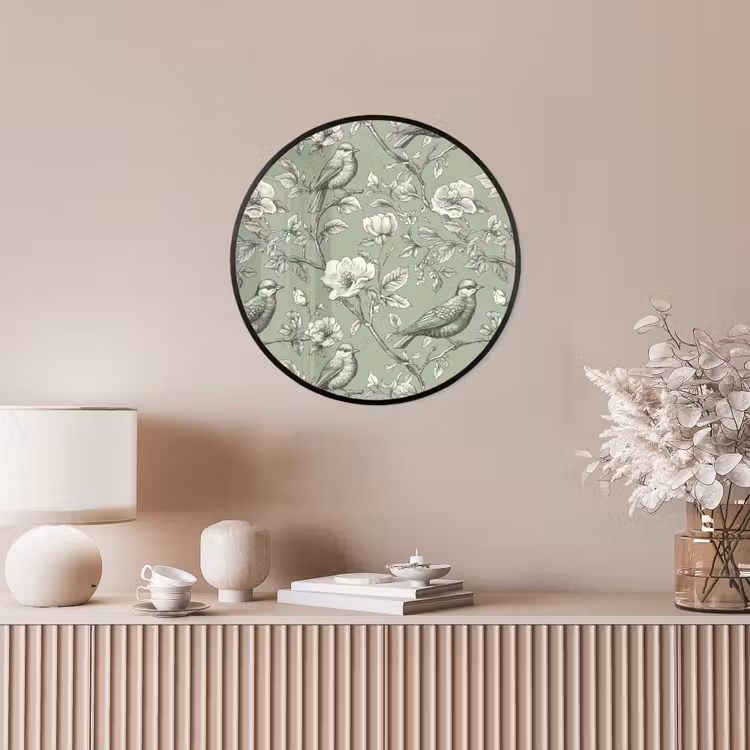 Klassiek - Botanisch - Groen Fotolijst rond zonder passe partout klein 856 -sfeer3