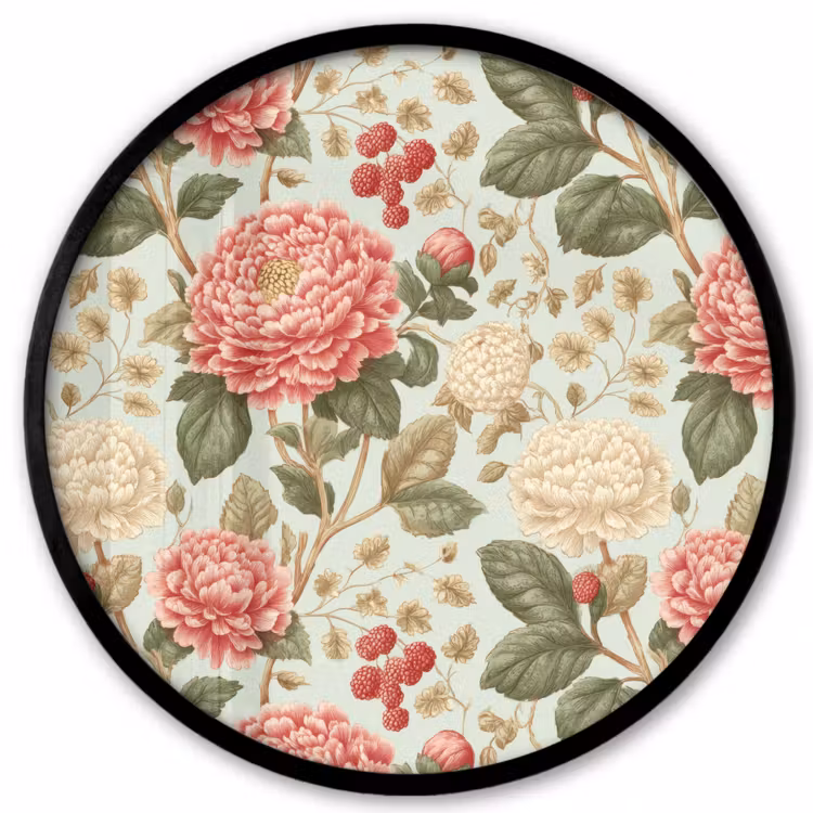 Klassiek - Botanisch - Veelkleurig Fotolijst rond zonder passe partout klein 856 -3d