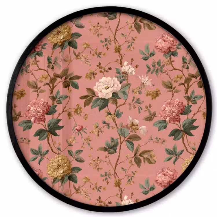 Klassiek - Botanisch - Roze Fotolijst rond zonder passe partout klein 856 -3d