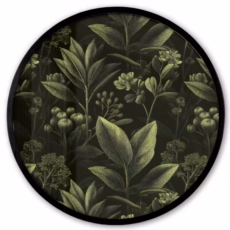 Klassiek - Donker - Botanisch - Planten Fotolijst rond zonder passe partout klein 856 -3d