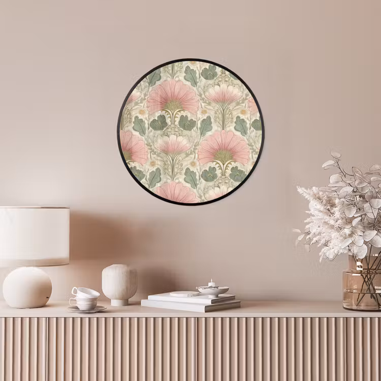 Klassiek - Patroon - Roze Fotolijst rond zonder passe partout klein 856 -sfeer3